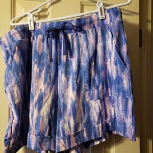Lularoe Purple and Blue Tie Dye Jessica Shorts Size XL NWT